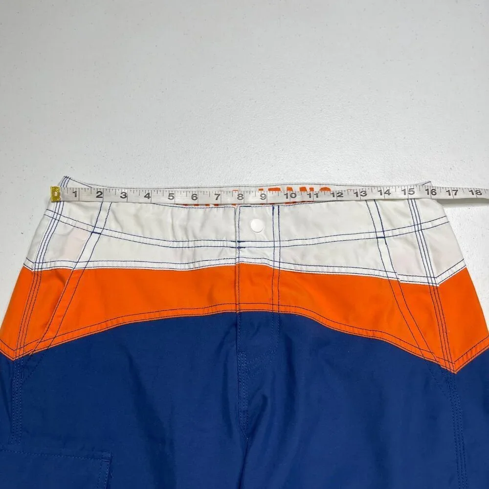 Nautica Retro Colorblock Board Shorts‎ Men's 32 Logo Surf Beach Vacation
